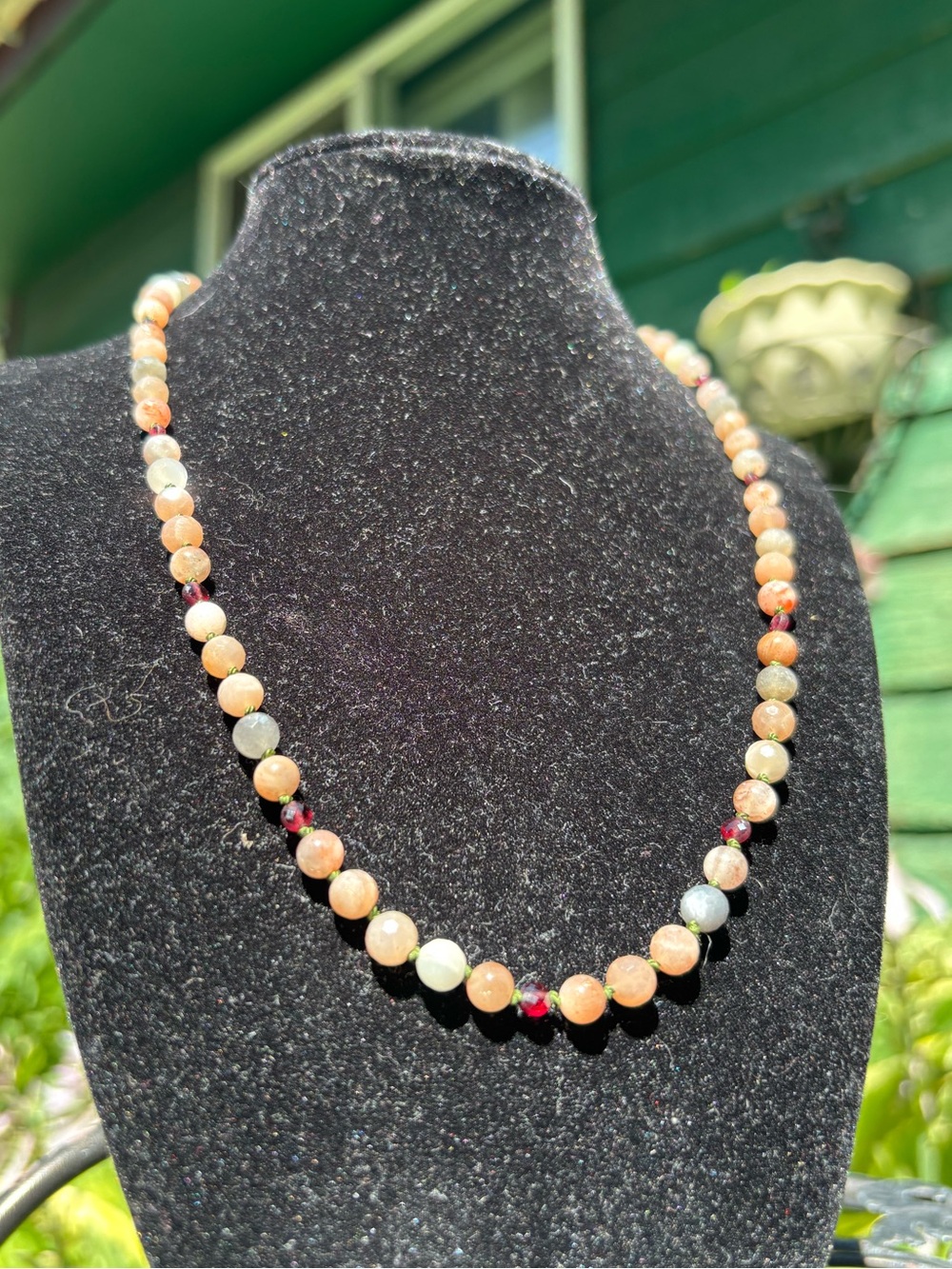 Peach Moonstone necklace. - Picture 6 of 13